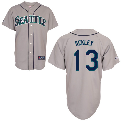 Dustin Ackley #13 mlb Jersey-Seattle Mariners Women's Authentic Road Gray Cool Base Baseball Jersey